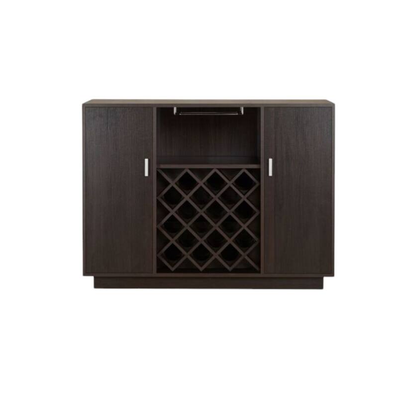 HomeRoots 47" Espresso Server with Two Doors - 47' X '35' X '14