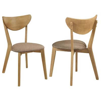 Elowen Light Walnut Wood Dining Side Chair (Set of 2)