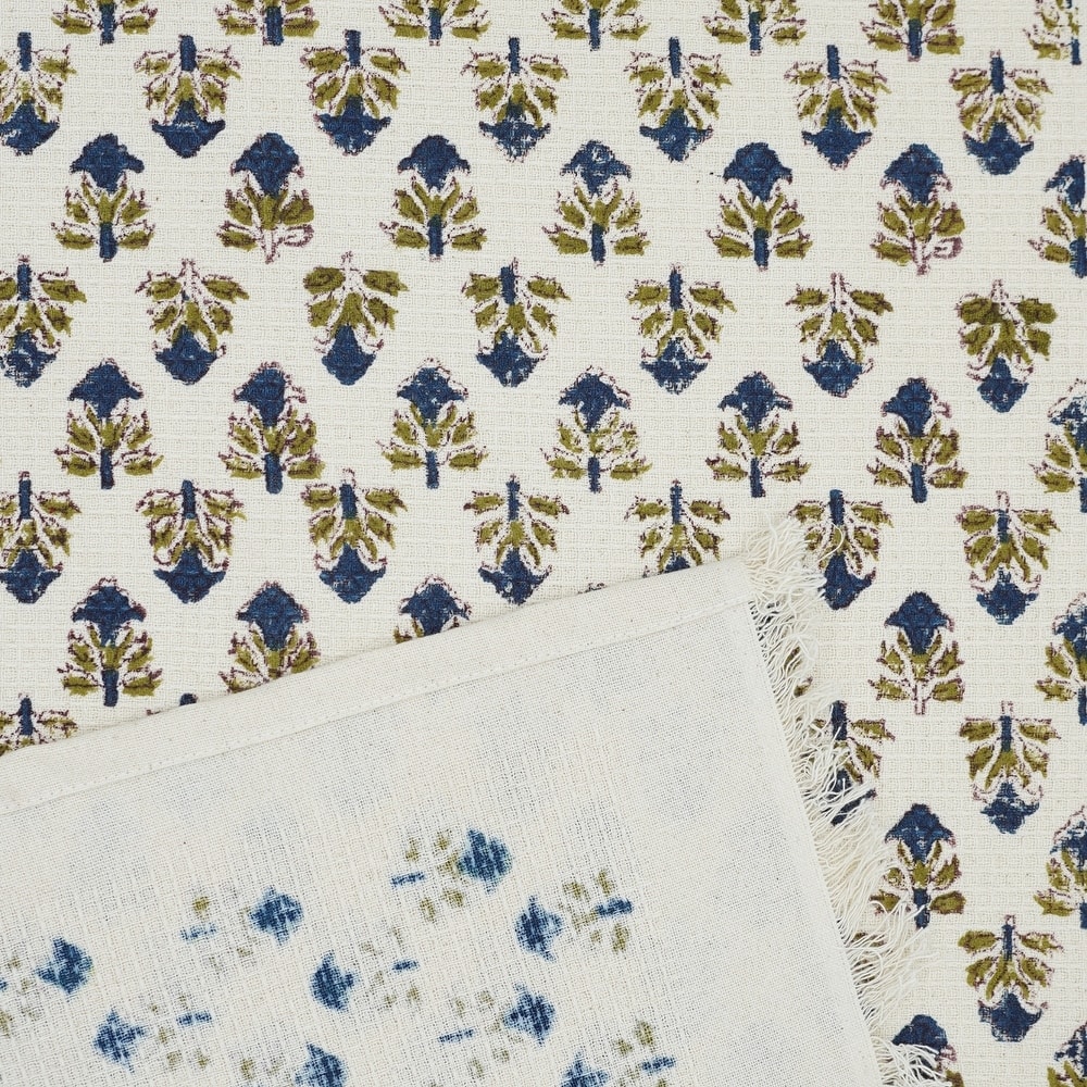 Fabdivine Handmade Floral Block Print Kitchen or Bath Room Hand Towels Home or Office Accent