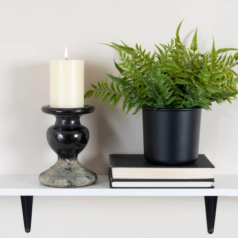 Sculptural Terracotta Pillar Candle Holder