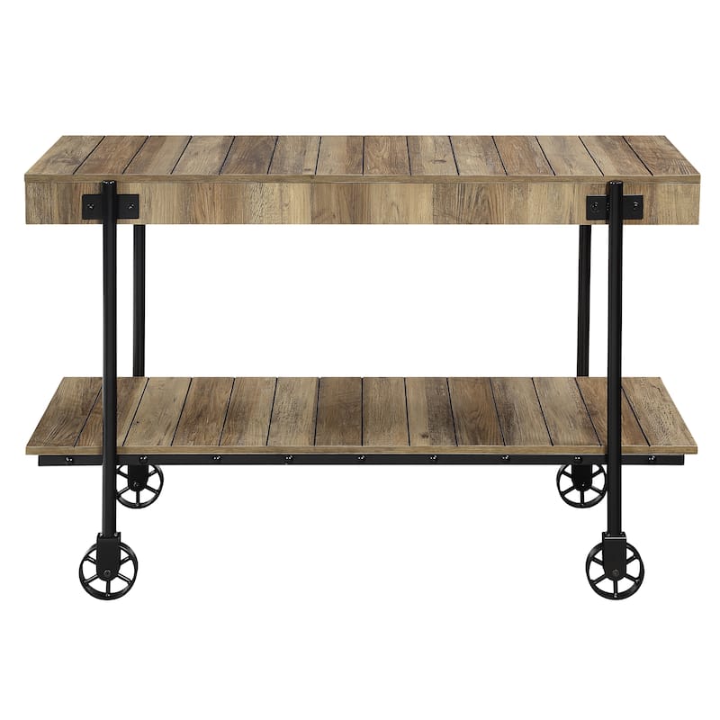 Hyssop Farmhouse Steel 3-Piece Coffee Table Set with Shelf by Furniture of America