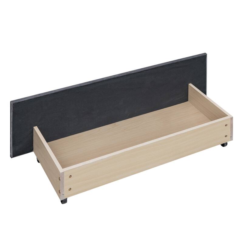 Queen Size Upholstered Platform Bed with 4 Drawers