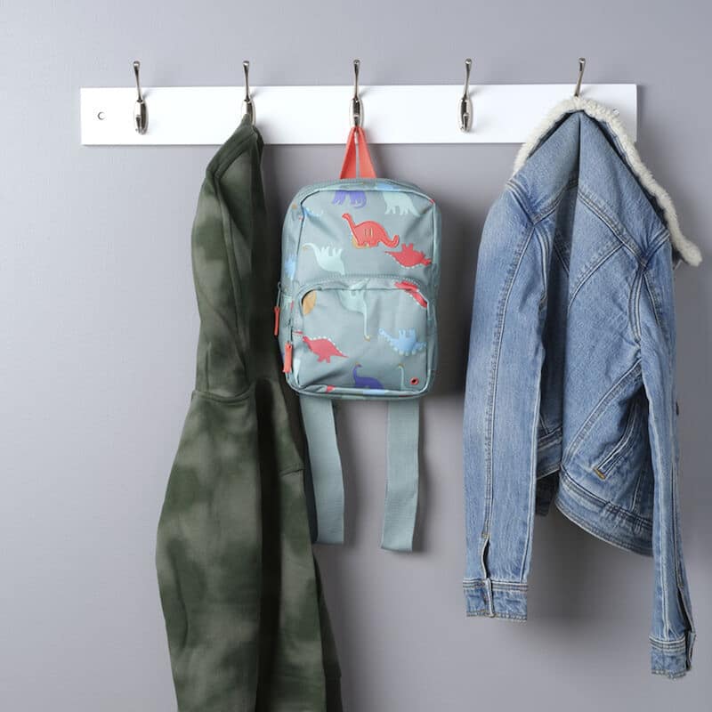 Melannco Wall Mounted Coat Rack with 5 Metal Hooks, 27X4 Inch, White