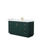 preview thumbnail 64 of 168, Miranda Single Vanity Set, Cultured Marble Top, No Mirror 60-Inch Single - Green, Gold Trim, White Cultured Marble Top