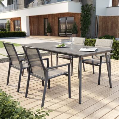 Crestlive Products Outdoor Patio Aluminum Dining Table - 35.43"W x 70.87"L x 29.13"H