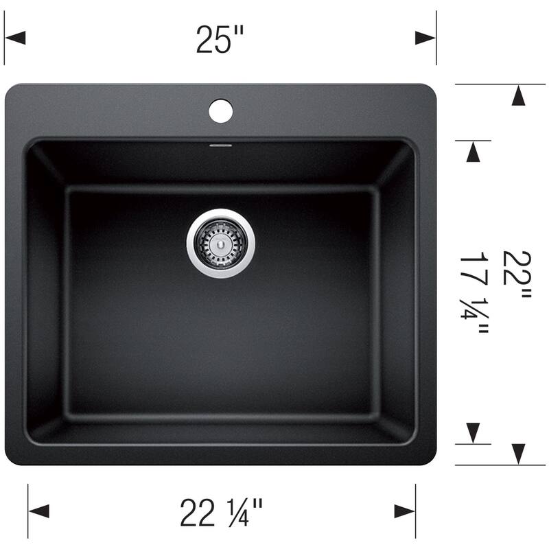 Blanco 443221 Liven 25" Drop-In/Undermount Single Basin SILGRANIT