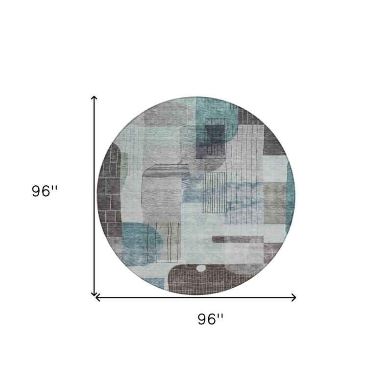 HomeRoots Abstract Transitional Rectangle Outdoor Rug