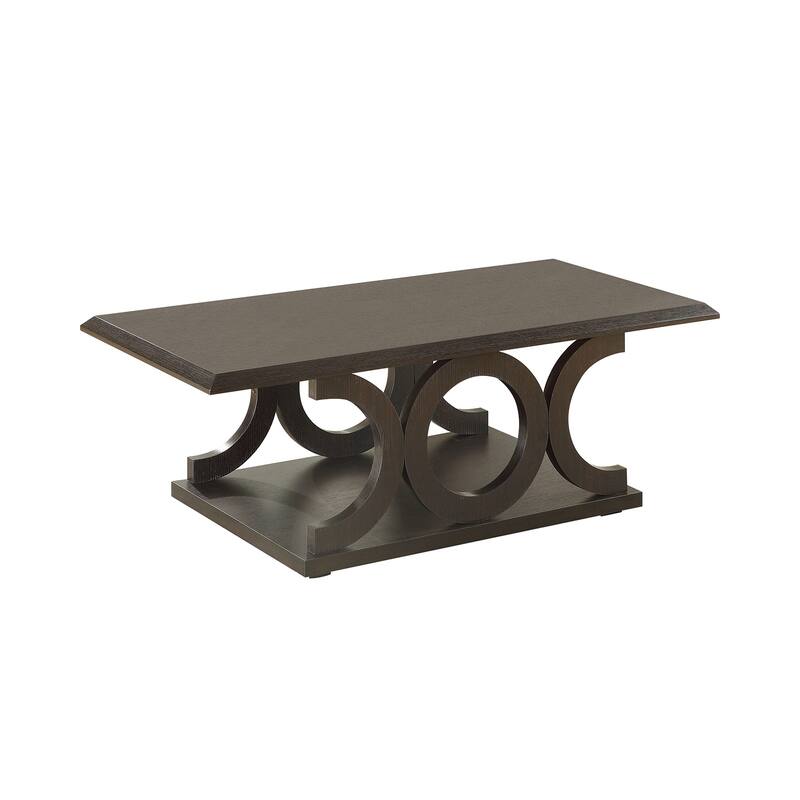 C-Shape Base Coffee Table in Cappuccino - Cappuccino - Wood