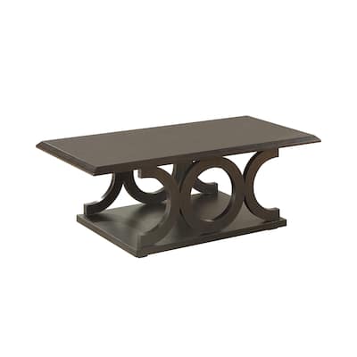 C-Shape Base Coffee Table in Cappuccino
