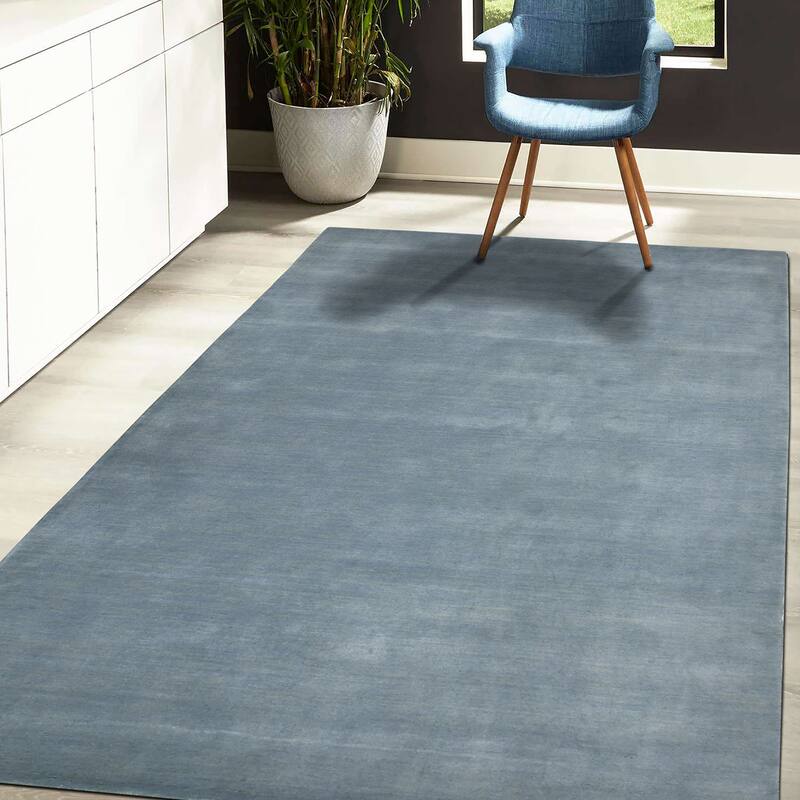 Granada All-Natural Handwoven Wool Area Rug - 9' x 12' - Blue