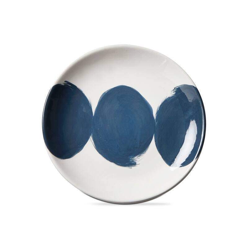 Brushstroke Appetizer Plates - Blue Multi Ceramic Dining Plates, Dishwasher Safe, 6" Diameter, Everyday Use