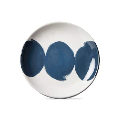 Brushstroke Appetizer Plates - Blue Multi Ceramic Dining Plates, Dishwasher Safe, 6" Diameter, Everyday Use