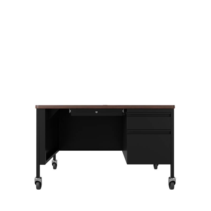 Hirsh Mobile Teacher's Desk 30" x 48" Right Hand Pedestal