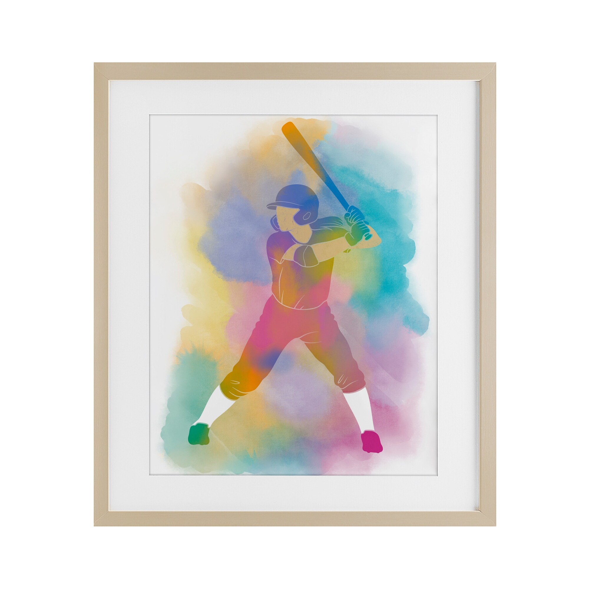 Stupell Colorful Sports Baseball Under Glass Framed Design By Marcus Prime