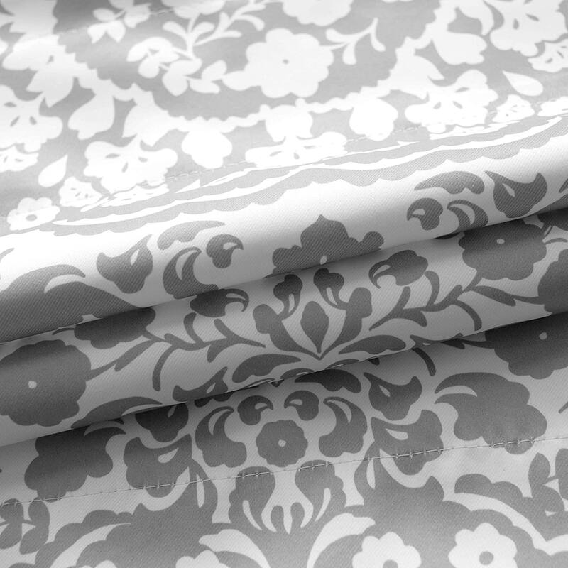 The Curated Nomad Alameda Damask Print Room Darkening Kitchen Tier Pair