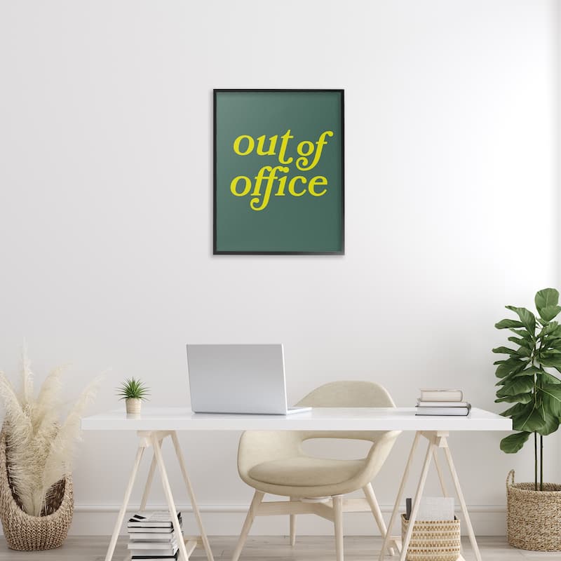 Stupell Minimal Out Of Office Framed Giclee Art Design By Victoria Barnes