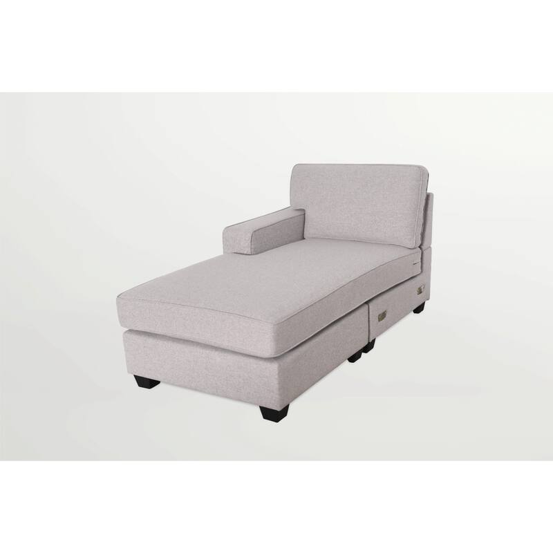 130'' Reversible Modular Sectional Sofa Couche With Ottoman