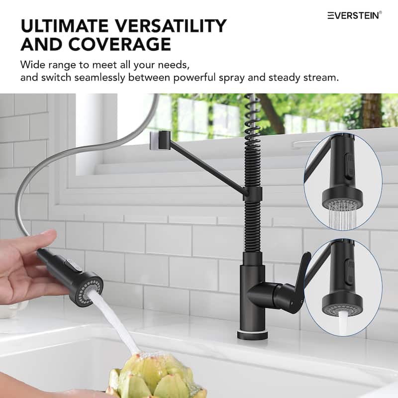 Kitchen Sink Faucet with Pulldown Sprayer Single Handle Spring Pulldown Kitchen Faucet