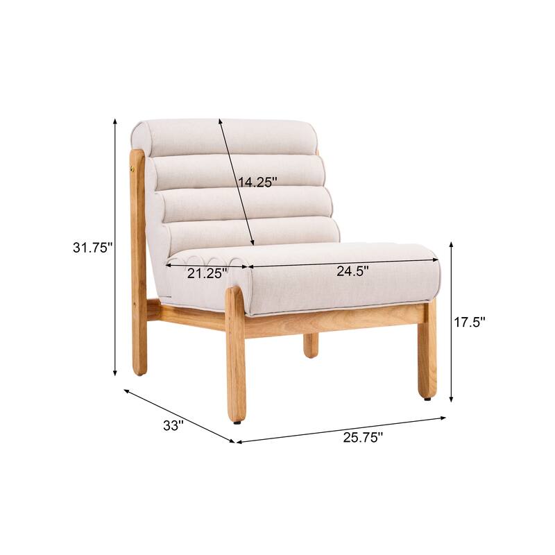 Scott Living - Modern Upholstered Accent Chair with Plush Layered Cushion & Solid Wood Frame - 25.75"W