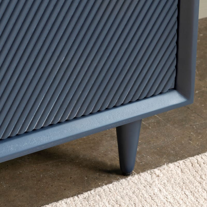 Four Door Wooden Sideboard - Gold Hardware - Navy Blue - 72"