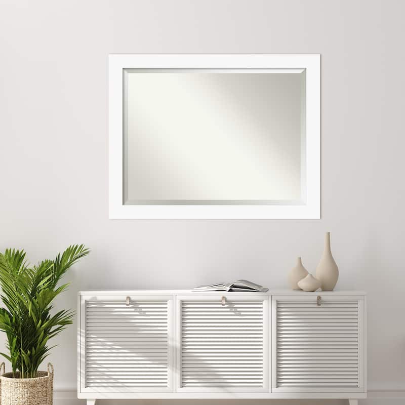 Basic Beveled Wood Framed Wall Mirror