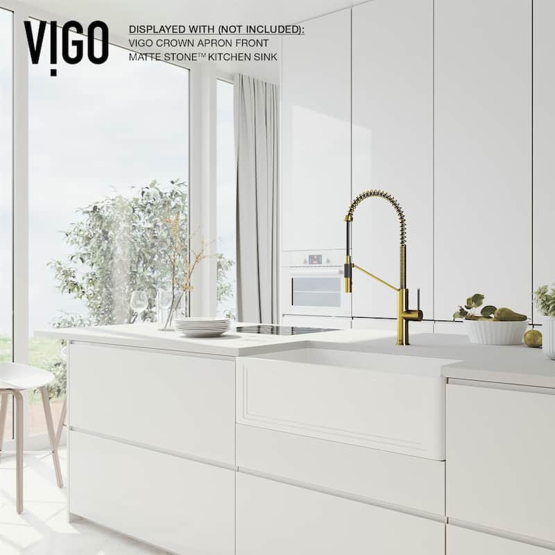 VIGO Livingston 24" H Single Handle Pull-Down Sprayer Kitchen Faucet