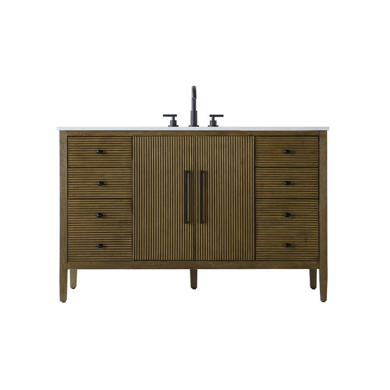 Elegant Lighting VF29654 Blakely 54" Free Standing Single Basin Vanity - Hazel Oak