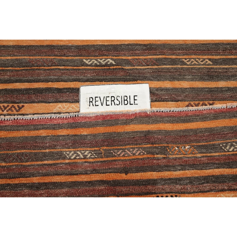 Hand Woven Oriental 100% Wool Carpet Southwestern Tribal Multi-Colored Kilim Area Rug - 8' 9'' X 6' 4''