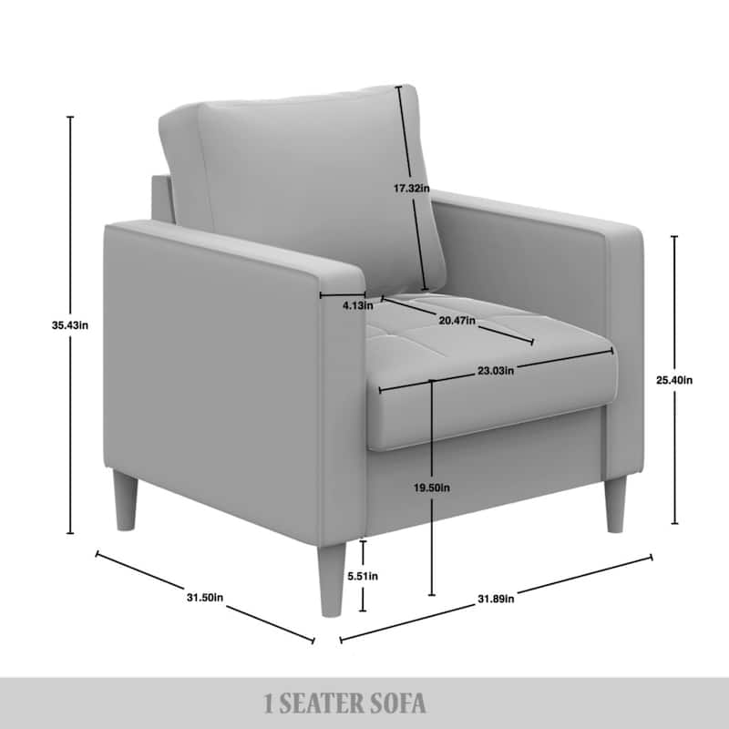 CraftPorch Contemporary Minimalist Linen Upholstered Arm Chair