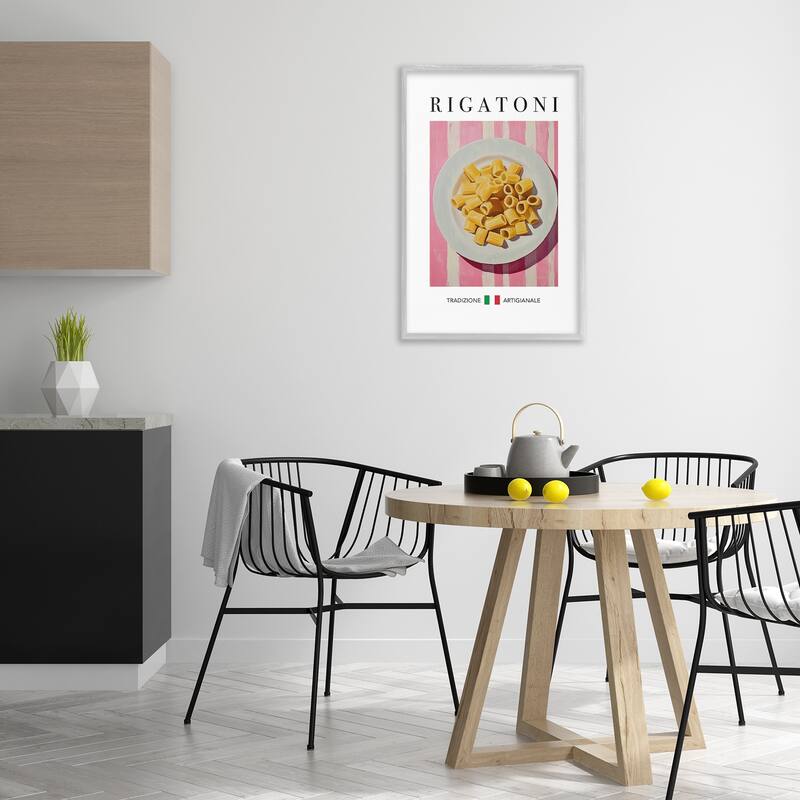 Stupell Traditional Rigatoni Pasta Framed Giclee Art Design By Andreas Magnusson