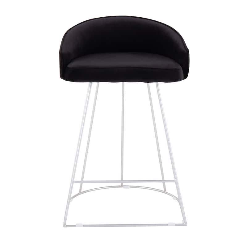 Silver Orchid Haid Velvet Upholstered Counter Stool (Set of 2)