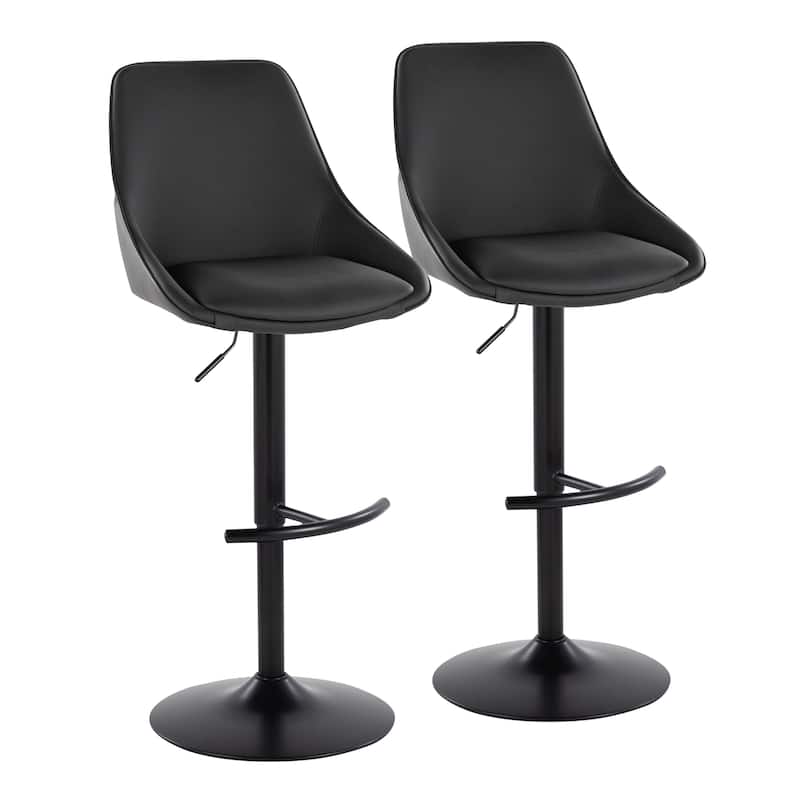 Silver Orchid Alba Adjustable Bar Stool with Rounded T Footrest (Set of 2)
