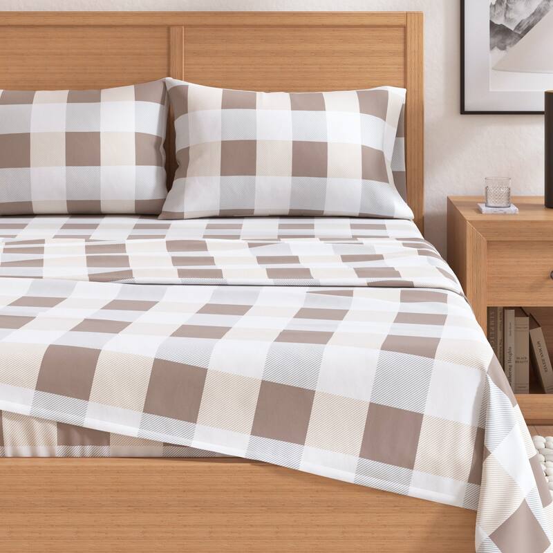 Linery & Co. Turkish Cotton Double-Brushed Printed Flannel Bed Sheet Set