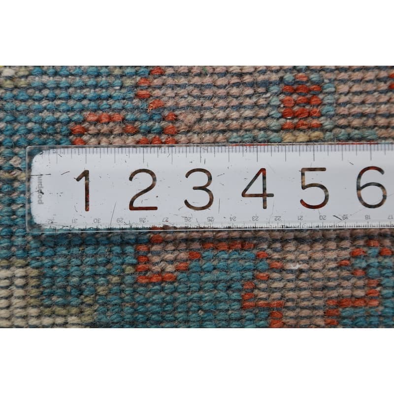 Hand Knotted Oriental 100% Wool Carpet Transitional All-Over Navy Blue & Blues Oushak Area Rug - 12' 4'' X 9' 2''