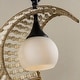 preview thumbnail 9 of 8, Farmhouse 1-light Crescent Wood Beaded Pendant Chandelier