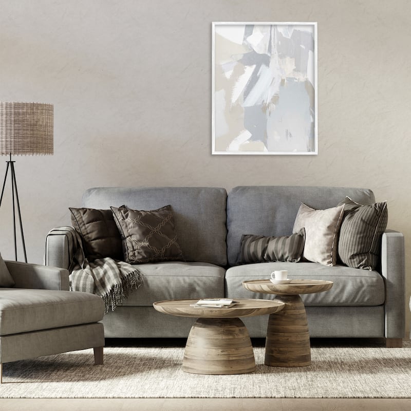 Stupell Neutral Tones Grey & Beige Framed Giclee Art Design By Rachel Springer