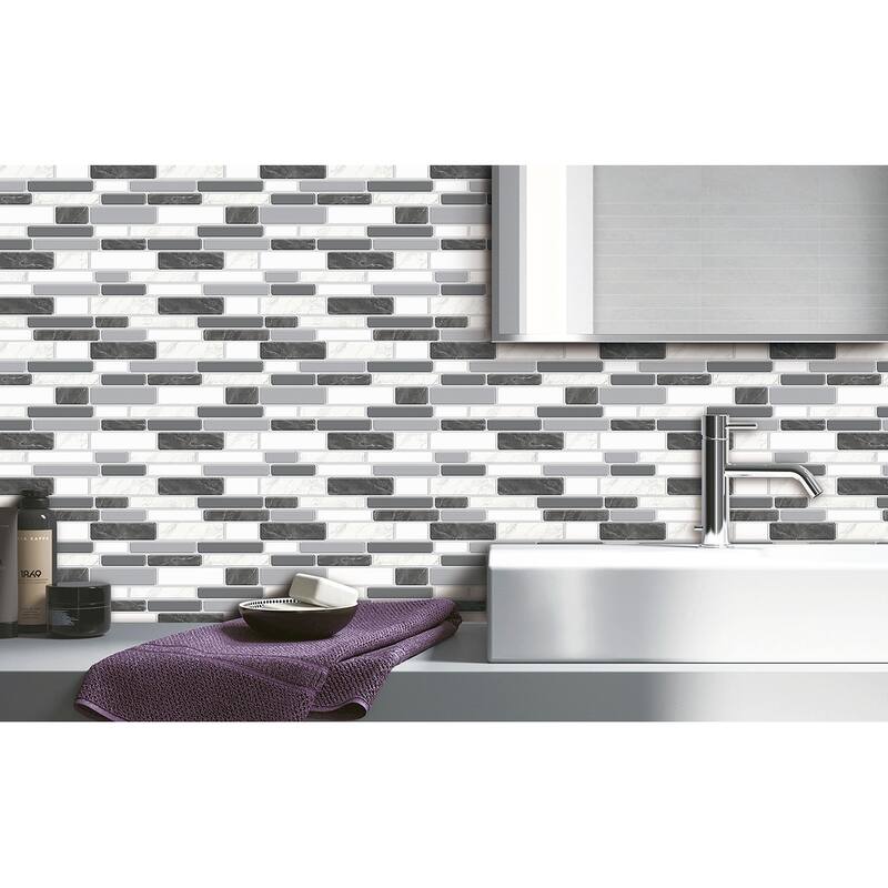 12"x12" Peel and Stick Backsplash Tile for Kitchen, Self Adhesive Wall Tiles Sticker, 10-Sheet