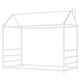 preview thumbnail 16 of 16, House Platform Bed with Roof and Chimney Design, Twin Size - Sturdy Metal Frame for Kids' Room, Black