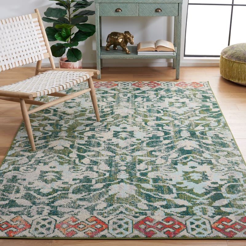 SAFAVIEH Madison Jeljazka Distressed Rug - 8' x 10' - Green/Ivory