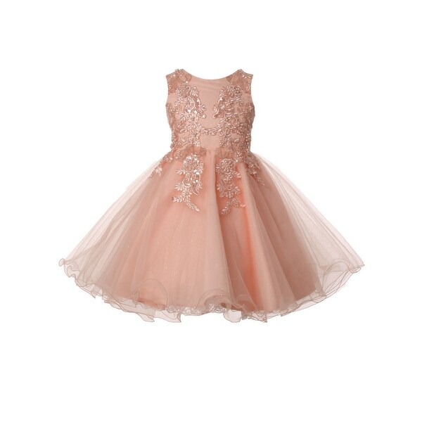 little girl peach dress