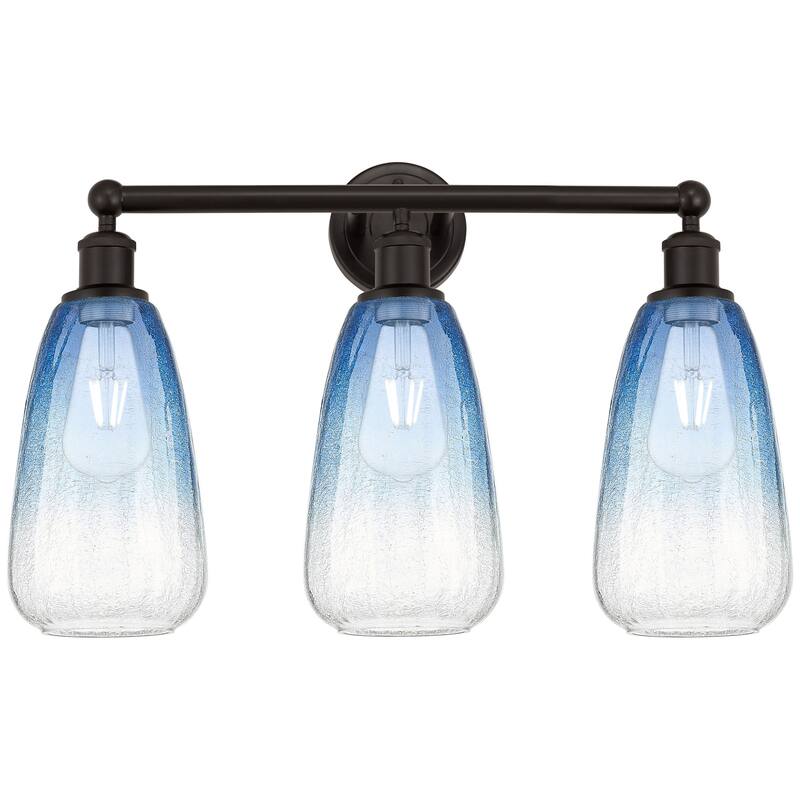 Innovations Lighting 616-3W-16-24 Brookhaven Almond Vanity Brookhaven - Oil Rubbed Bronze / Sapphire Blue