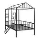 preview thumbnail 21 of 24, Modern Simple Metal All-in-One House Bed Frame, Twin Size Low Loft Bed w/ Slatted Support No Box Spring Needed for Bedroom