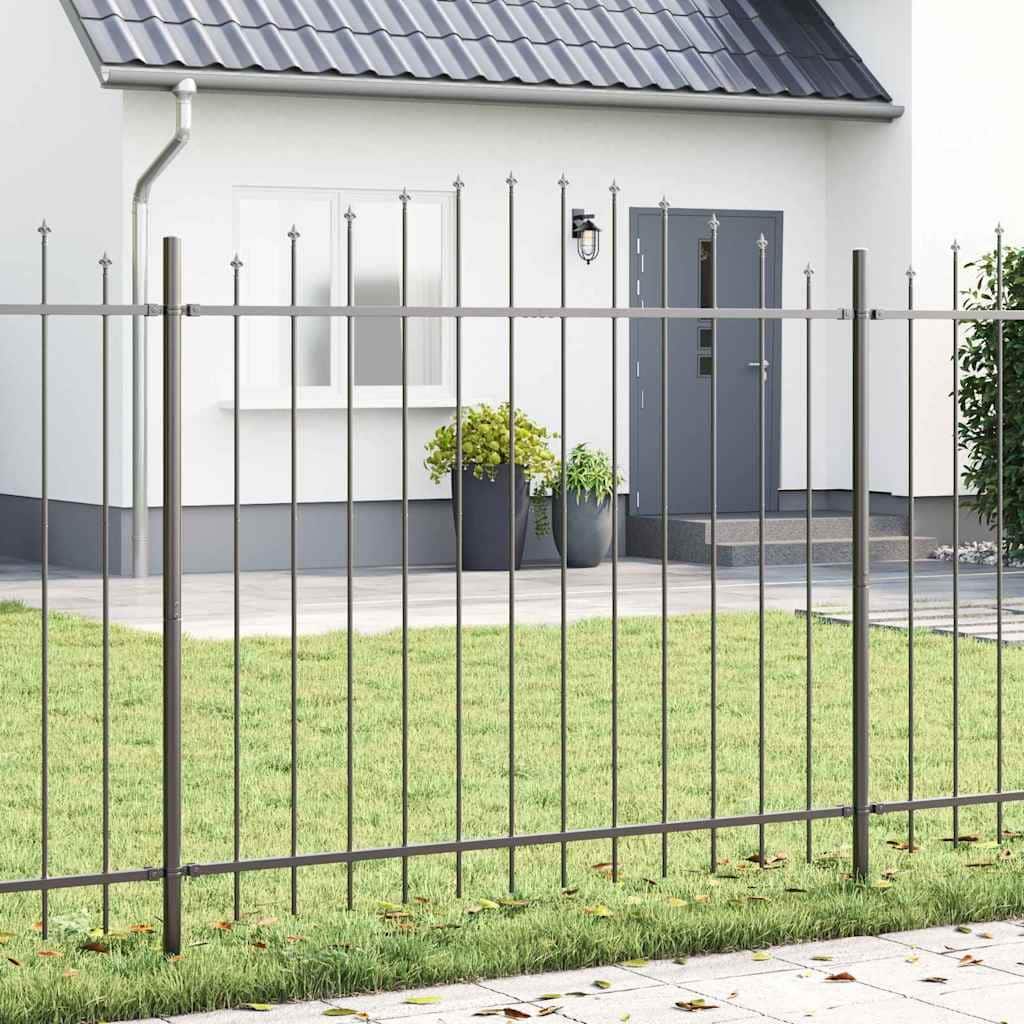 vidaXL Garden Fence Grey Powder-Coated Steel