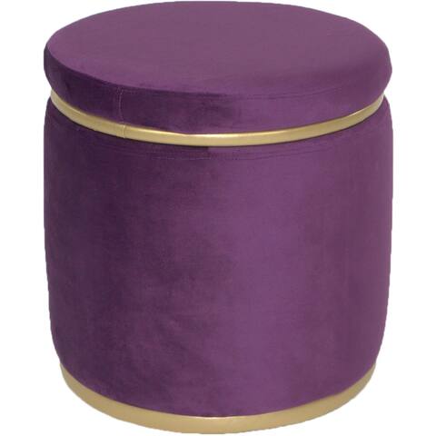 Critter Sitters Purple Velvet Vanity Stool with Storage Lid