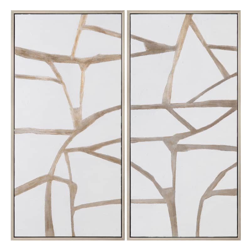 Silverlines Canvas 2-Piece Wall Art with Silver Frame