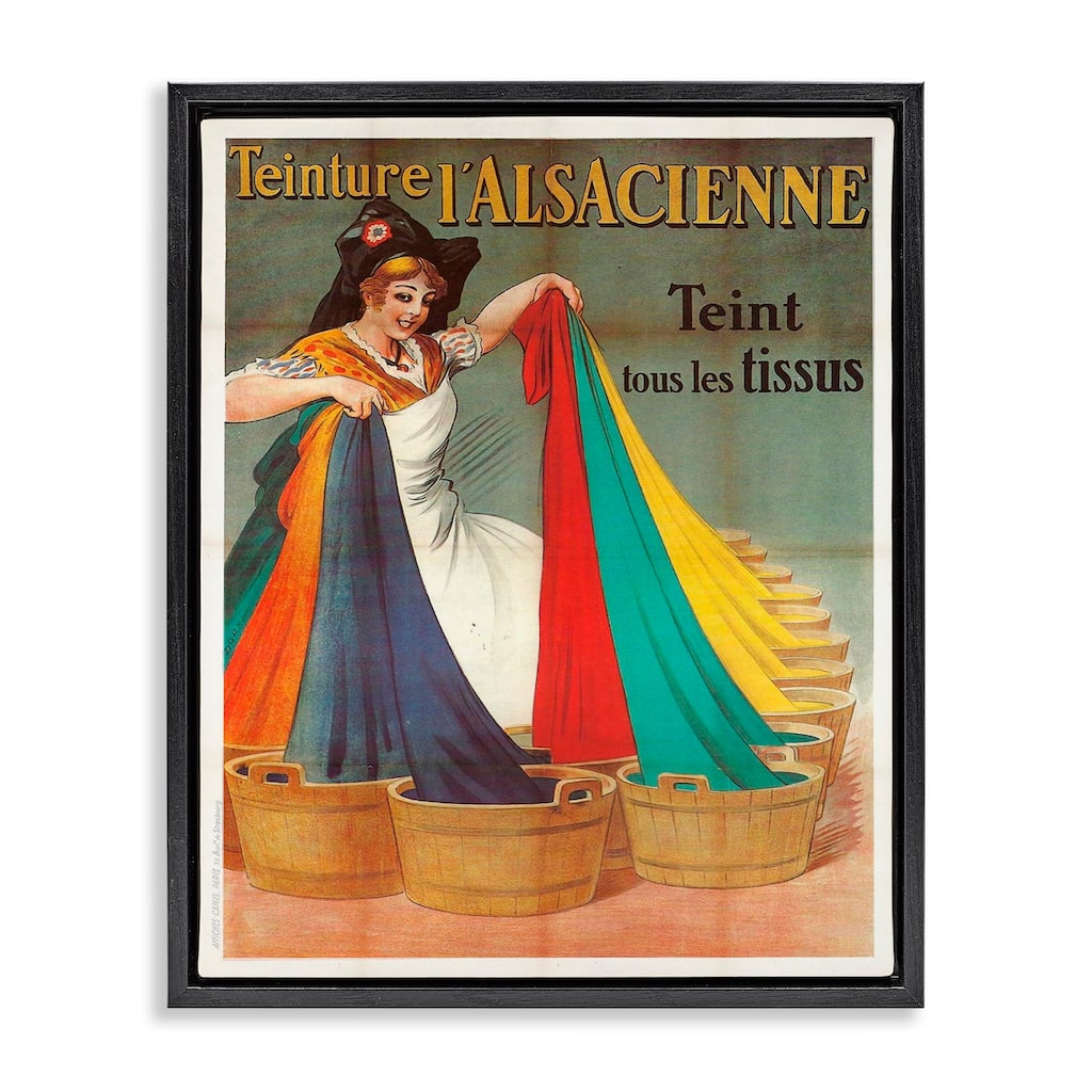 Stupell Vintage Teinture L'Alsacienne Framed Floater Canvas Wall Art Design By Marcus Jules