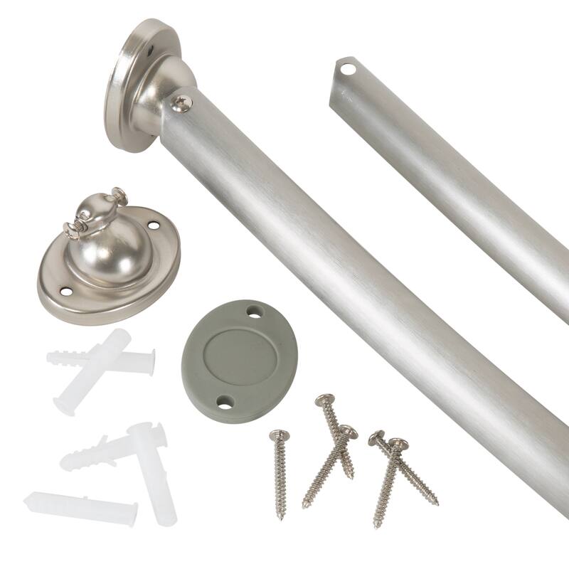 Bath Bliss Stainless Steel Curved Shower Rod - Stainless Steel