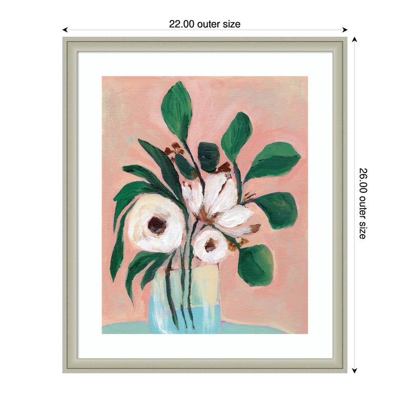 Kate and Laurel Framed Art Blush in Bloom by Nikita Jariwala
