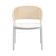 preview thumbnail 4 of 13, Ervilla Modern Stylish Side Chair with Rattan Back and White Steel Legs for Dining Room & Kitchen, Set of 4