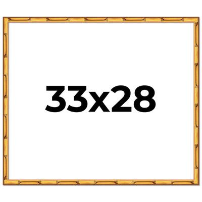 33x28 Frame Gold Bamboo Picture Frame Modern Photo Frame Includes UV Acrylic Shatter Guard Front Acid Free Foam Backing Board